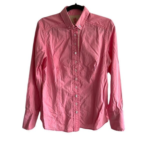 VAN LAACK Pink Cotton Button Front Long Sleeve Shirt Can Fold Cuffs 42 - Picture 6 of 10
